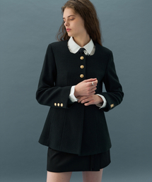 DRAWFIT WOMEN（ドローフィットウーマン）の「コットンツイードアワーグラスジャケット[ブラック]（テーラードジャケット）」