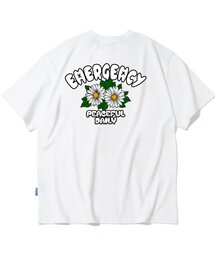 ダブルデイジーフラワーグラフィックTシャツ - ホワイト