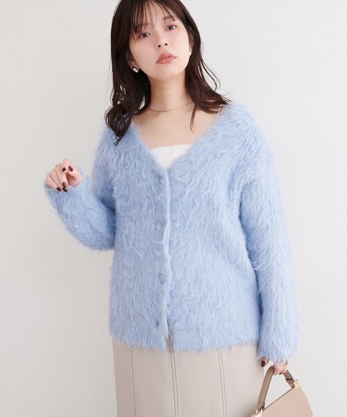 natural couture（ナチュラルクチュール）の「シャギーカーデ（カーディガン/ボレロ・レディース・ブルー/オフホワイト/モカ/ピンク系その他/チャコールグレー・FREE）」の4枚目の写真