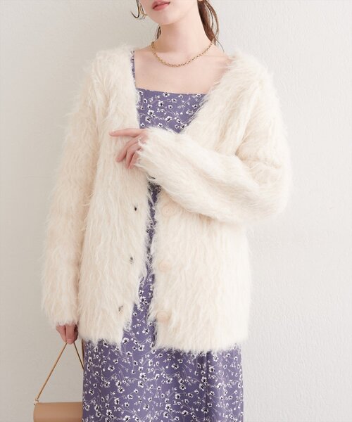 natural couture（ナチュラルクチュール）の「シャギーカーデ（カーディガン/ボレロ・レディース・ブルー/オフホワイト/モカ/ピンク系その他/チャコールグレー・FREE）」の9枚目の写真