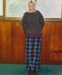 KOOKEESEE（クキシ）の「ウィンター ポーラフリース ジョガーパンツ (チェックブラック)（スウェットパンツ）」