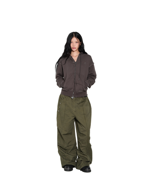 AAKAM（アーカム）の「Eyelet Damaged Zip-Up Hoodie (Brown)（パーカー・レディース・その他・1/2）」の7枚目の写真