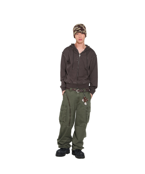 AAKAM（アーカム）の「Eyelet Damaged Zip-Up Hoodie (Brown)（パーカー・レディース・その他・1/2）」の10枚目の写真