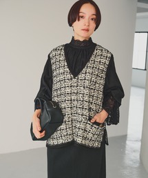 PUAL CE CIN（ピュアルセシン）の「ツイードライクニットベスト（ベスト）」