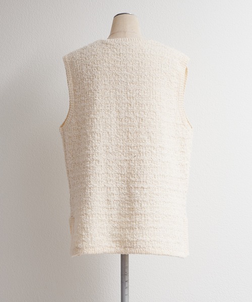 PUAL CE CIN(ピュアルセシン)の「ツイードライクニットベスト(ベスト・レディース・ネイビー/アイボリー/ブラック系その他・FREE)」の4枚目の写真