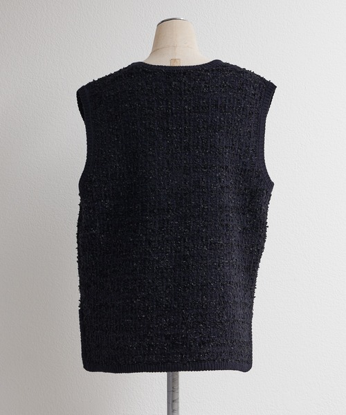 PUAL CE CIN(ピュアルセシン)の「ツイードライクニットベスト(ベスト・レディース・ネイビー/アイボリー/ブラック系その他・FREE)」の7枚目の写真