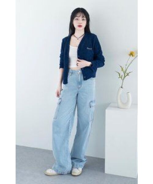 VERSE ONE(バースワン)の「EMBROIDERED LOGO CARDIGAN NAVY(NEW)(カーディガン/ボレロ・レディース・その他・SMALL/MEDIUM)」の22枚目の写真