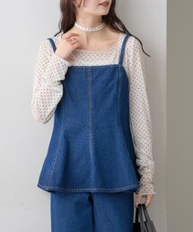 【3色展開/SET UPスタイルにも◎】ペプラムデニムビスチェ