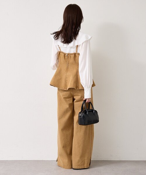 mystic(ミスティック)の「【3色展開/SET UPスタイルにも◎】ペプラムデニムビスチェ(シャツ/ブラウス・レディース・ブルー/ネイビー/ベージュ・FREE)」の16枚目の写真