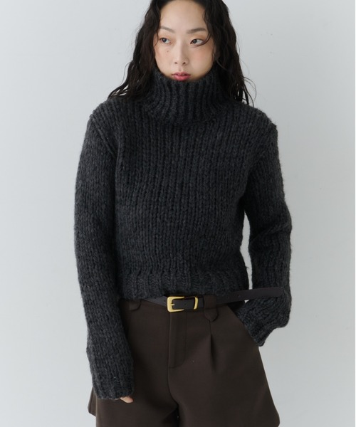 NUJOH(ヌゾ)の「Chunky High Neck Knit / チャンキーハイネックニット(ニット/セーター・レディース・ライトベージュ/ブルー/チャコールグレー/グレー・FREE)」の2枚目の写真