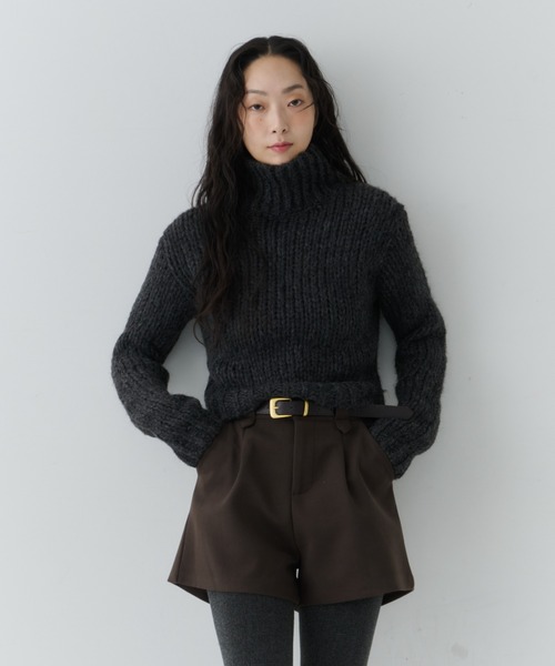 NUJOH(ヌゾ)の「Chunky High Neck Knit / チャンキーハイネックニット(ニット/セーター・レディース・ライトベージュ/ブルー/チャコールグレー/グレー・FREE)」の7枚目の写真