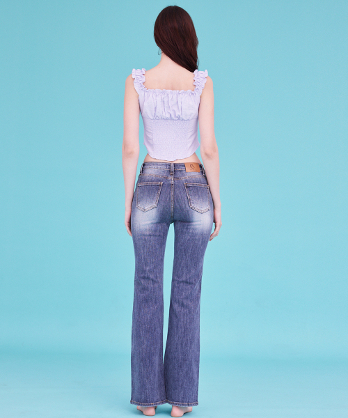 A.R.U（エイアールユー）の「RUFFLE SMOCK BLOUSE（シャツ/ブラウス・レディース・スカイブルー/イエロー・FREE）」の3枚目の写真
