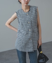 【ANNA LUNA】オケージョンにも◎上品 ツイード ジレ