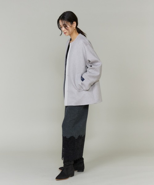 INED(イネド)の「レースニットスカート【セットアップ対応】(スカート・レディース・ブラック/チャコールグレー・9号/7号)」の7枚目の写真
