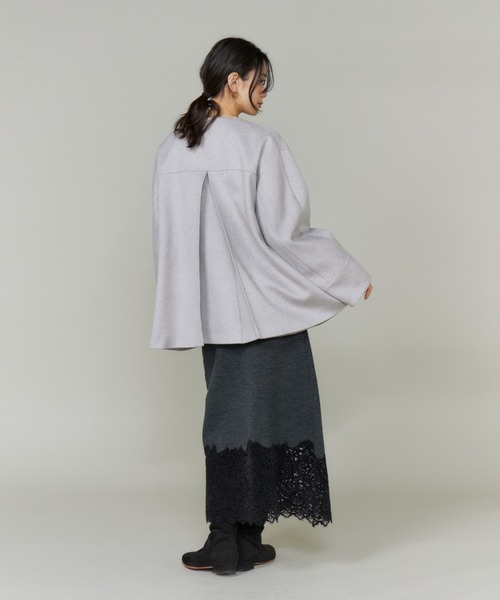 INED(イネド)の「レースニットスカート【セットアップ対応】(スカート・レディース・ブラック/チャコールグレー・9号/7号)」の8枚目の写真