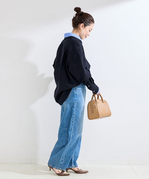 Simplicite(サンプリシテ)の「手洗い可 / フラノレイヤードライクシャツ(シャツ/ブラウス・レディース・チャコールグレー/ネイビー・FREE)」の10枚目の写真