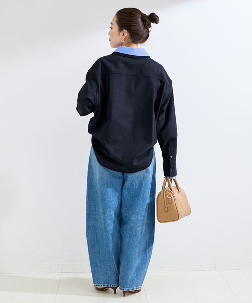 Simplicite(サンプリシテ)の「手洗い可 / フラノレイヤードライクシャツ(シャツ/ブラウス・レディース・チャコールグレー/ネイビー・FREE)」の11枚目の写真