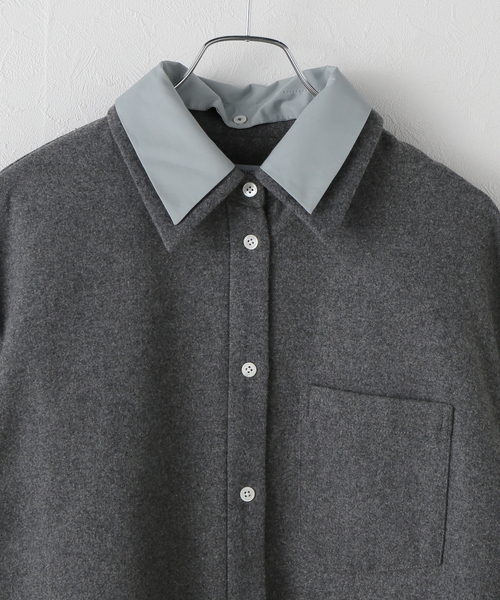 Simplicite(サンプリシテ)の「手洗い可 / フラノレイヤードライクシャツ(シャツ/ブラウス・レディース・チャコールグレー/ネイビー・FREE)」の18枚目の写真