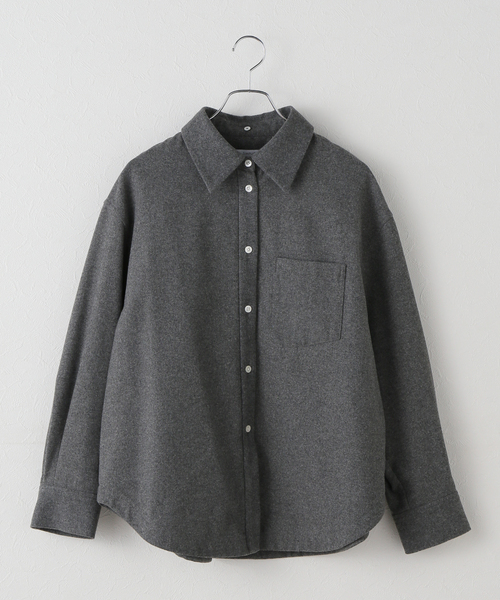 Simplicite(サンプリシテ)の「手洗い可 / フラノレイヤードライクシャツ(シャツ/ブラウス・レディース・チャコールグレー/ネイビー・FREE)」の22枚目の写真