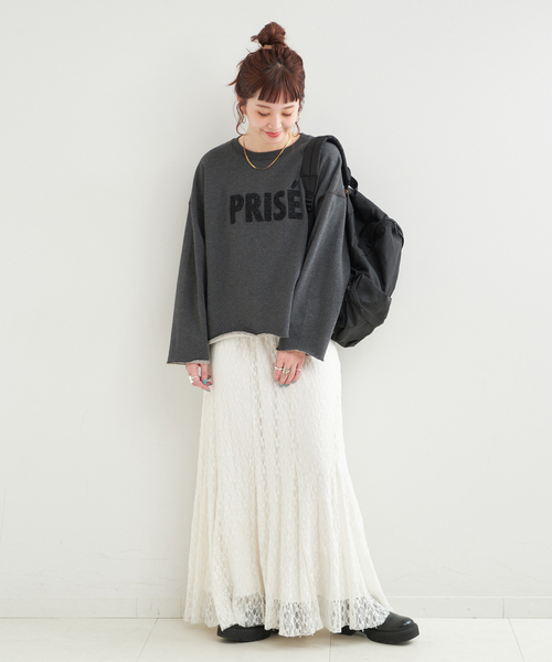 B.C STOCK(ベーセーストック)の「ラメサガラ刺繍ロングスリーブ(Tシャツ/カットソー・レディース・サックスブルー/ライトグレー/ピンク/チャコールグレー・FREE)」の22枚目の写真