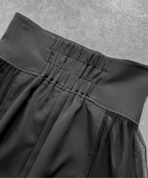 LVEU.（ラブユ.）の「【LVEU.】サイドチュールコルセットスカート / ボトムス スカート フレア ハイウエスト ロング チュール シアー コルセット風 ブラック モード（スカート・レディース・ブラック・FREE）」の12枚目の写真