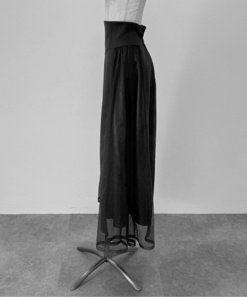 LVEU.（ラブユ.）の「【LVEU.】サイドチュールコルセットスカート / ボトムス スカート フレア ハイウエスト ロング チュール シアー コルセット風 ブラック モード（スカート・レディース・ブラック・FREE）」の16枚目の写真