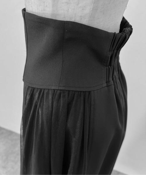 LVEU.（ラブユ.）の「【LVEU.】サイドチュールコルセットスカート / ボトムス スカート フレア ハイウエスト ロング チュール シアー コルセット風 ブラック モード（スカート・レディース・ブラック・FREE）」の18枚目の写真