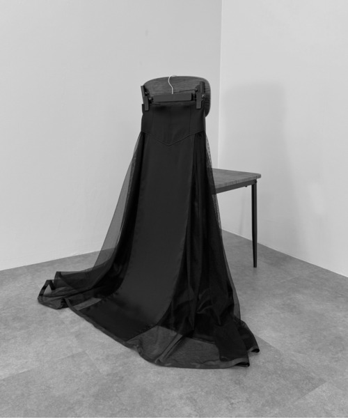 LVEU.（ラブユ.）の「【LVEU.】サイドチュールコルセットスカート / ボトムス スカート フレア ハイウエスト ロング チュール シアー コルセット風 ブラック モード（スカート・レディース・ブラック・FREE）」の20枚目の写真