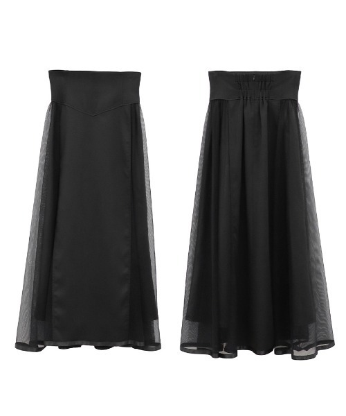 LVEU.（ラブユ.）の「【LVEU.】サイドチュールコルセットスカート / ボトムス スカート フレア ハイウエスト ロング チュール シアー コルセット風 ブラック モード（スカート・レディース・ブラック・FREE）」の21枚目の写真