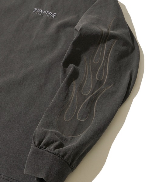 THRASHER（スラッシャー）の「【THRASHER / スラッシャー】ピグメント フレイムロゴプリント クルーネックロングスリーブTシャツ（Tシャツ/カットソー・メンズ・ブラウン/ピンク/チャコールグレー/グレー・X-LARGE/LARGE/MEDIUM）」の15枚目の写真