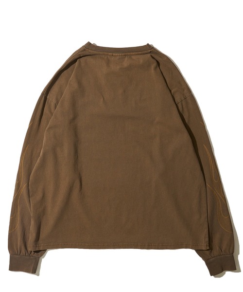 THRASHER（スラッシャー）の「【THRASHER / スラッシャー】ピグメント フレイムロゴプリント クルーネックロングスリーブTシャツ（Tシャツ/カットソー・メンズ・ブラウン/ピンク/チャコールグレー/グレー・X-LARGE/LARGE/MEDIUM）」の10枚目の写真