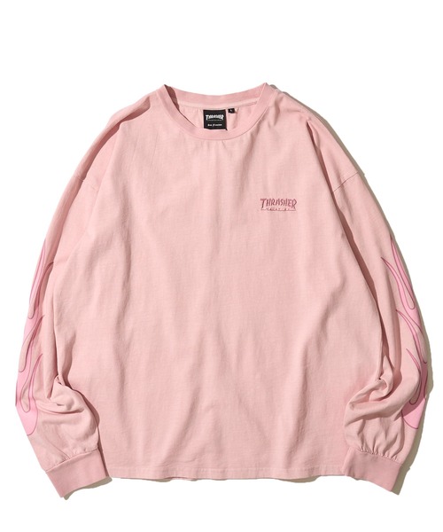 THRASHER（スラッシャー）の「【THRASHER / スラッシャー】ピグメント フレイムロゴプリント クルーネックロングスリーブTシャツ（Tシャツ/カットソー・メンズ・ブラウン/ピンク/チャコールグレー/グレー・X-LARGE/LARGE/MEDIUM）」の11枚目の写真