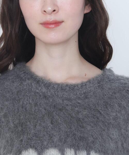 WEGO(ウィゴー)の「WEGO/モヘアタッチBROOKLYNロゴニット(ニット/セーター・レディース・グレー/レッド/ピンク・FREE)」の7枚目の写真