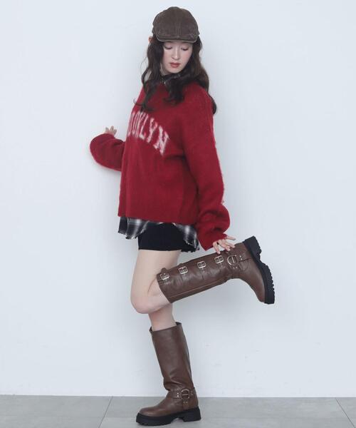 WEGO(ウィゴー)の「WEGO/モヘアタッチBROOKLYNロゴニット(ニット/セーター・レディース・グレー/レッド/ピンク・FREE)」の20枚目の写真