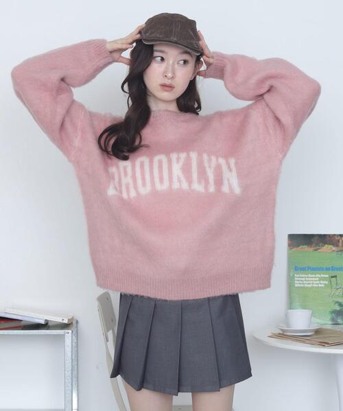 WEGO(ウィゴー)の「WEGO/モヘアタッチBROOKLYNロゴニット(ニット/セーター・レディース・グレー/レッド/ピンク・FREE)」の21枚目の写真