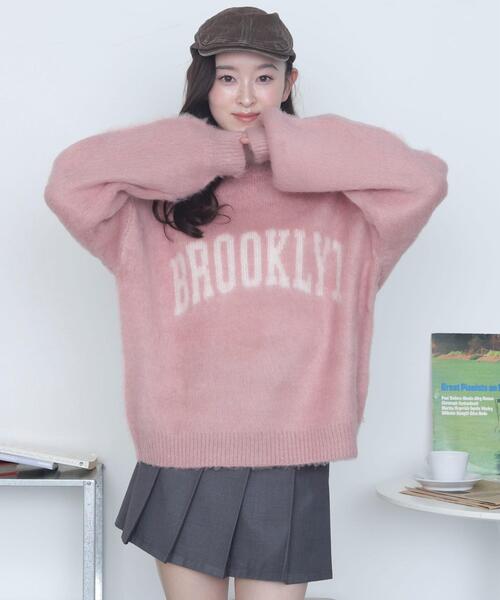 WEGO(ウィゴー)の「WEGO/モヘアタッチBROOKLYNロゴニット(ニット/セーター・レディース・グレー/レッド/ピンク・FREE)」の22枚目の写真