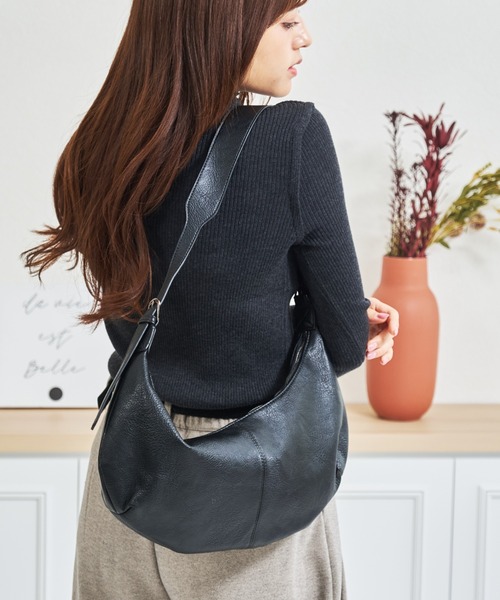 MISCH MASCH（ミッシュマッシュ）の「一部店舗限定 ハーフムーンワンショルダーバッグ（ショルダーバッグ・レディース・ブラウン/ブラック・ﾌﾘ-）」の10枚目の写真