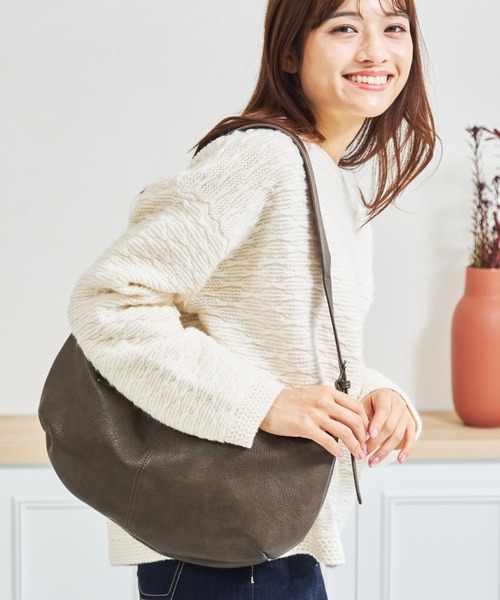 MISCH MASCH（ミッシュマッシュ）の「一部店舗限定 ハーフムーンワンショルダーバッグ（ショルダーバッグ・レディース・ブラウン/ブラック・ﾌﾘ-）」の18枚目の写真