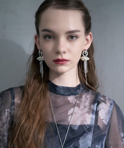 HARE（ハレ）の「パーツドロップイヤリング(HARE)（イヤリング・レディース・シルバー/ホワイト・FREE）」の5枚目の写真