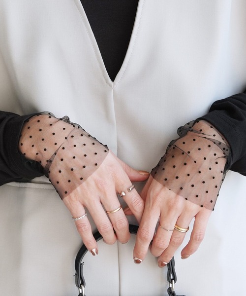 reca（レカ）の「襟&袖口ドットチュールトップス（Tシャツ/カットソー・レディース・ブラック/オフホワイト・M）」の12枚目の写真