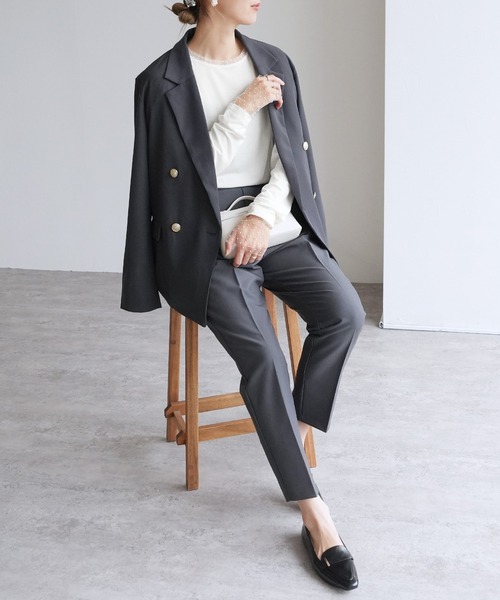 reca（レカ）の「襟&袖口ドットチュールトップス（Tシャツ/カットソー・レディース・ブラック/オフホワイト・M）」の7枚目の写真