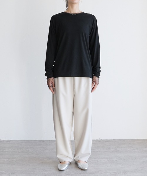 reca（レカ）の「襟&袖口ドットチュールトップス（Tシャツ/カットソー・レディース・ブラック/オフホワイト・M）」の17枚目の写真