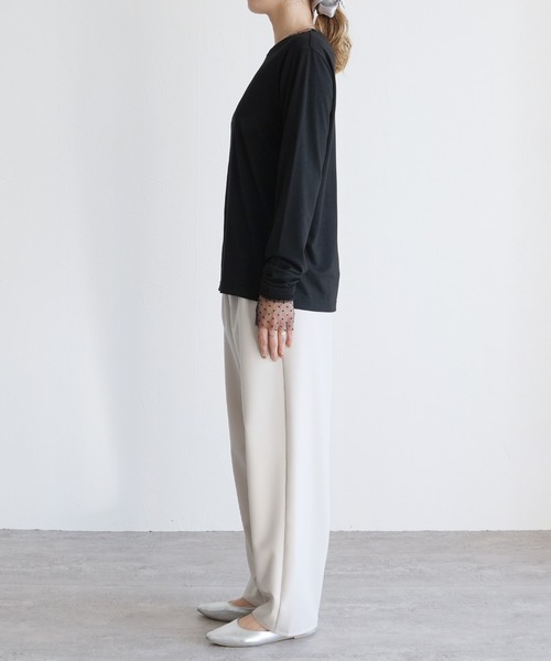 reca（レカ）の「襟&袖口ドットチュールトップス（Tシャツ/カットソー・レディース・ブラック/オフホワイト・M）」の18枚目の写真