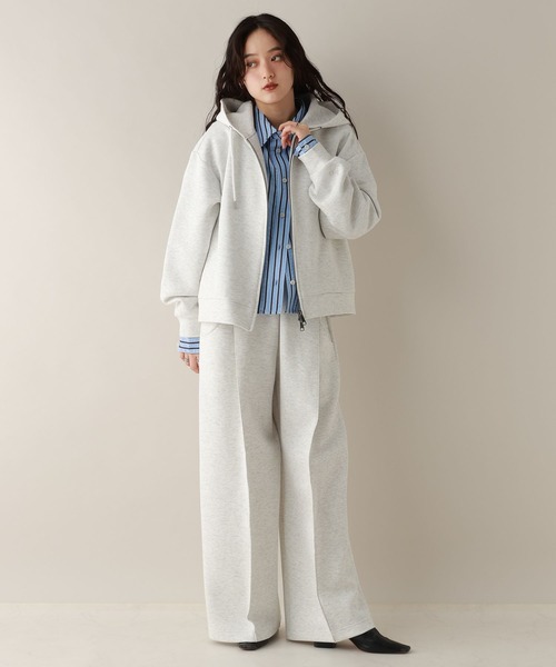 RAGEBLUE（レイジブルー）の「ピンタック/ポンチスウェットワイドパンツ/SET-UP対応（スウェットパンツ・レディース・ホワイト/ブラック・FREE）」の10枚目の写真