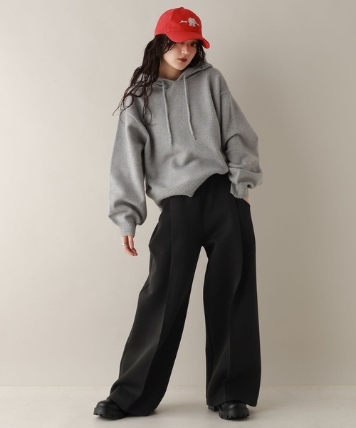 RAGEBLUE（レイジブルー）の「ピンタック/ポンチスウェットワイドパンツ/SET-UP対応（スウェットパンツ・レディース・ホワイト/ブラック・FREE）」の11枚目の写真