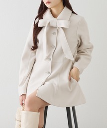 one after another NICE CLAUP | リボンミドルコート/SMサイズあり(ステンカラーコート)
