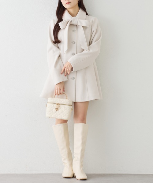 セール】リボンミドルコート/SMサイズあり（ステンカラーコート）｜one