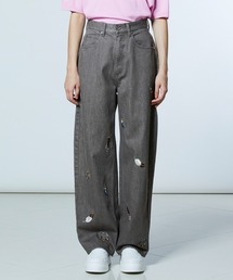 DOUBLE STANDARD CLOTHING（ダブルスタンダードクロージング）の「フェザー刺繍 デニムパンツ（デニムパンツ）」