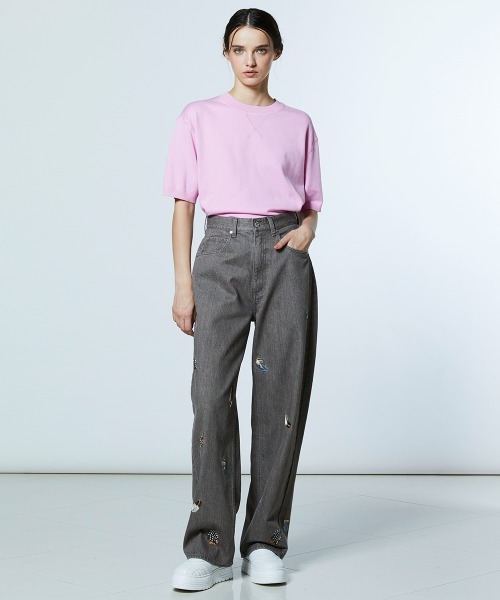 DOUBLE STANDARD CLOTHING(ダブルスタンダードクロージング)の「フェザー刺繍 デニムパンツ(デニムパンツ・レディース・ブラウン/インディゴブルー・38/36/34)」の19枚目の写真