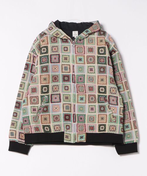 Revo.(レボ)の「Revo. ヴィンテージライク クロシェパターン ゴブラン ジャガード 総柄 ジップアップ フードブルゾン(ブルゾン・メンズ・B/A・2/1)」の6枚目の写真
